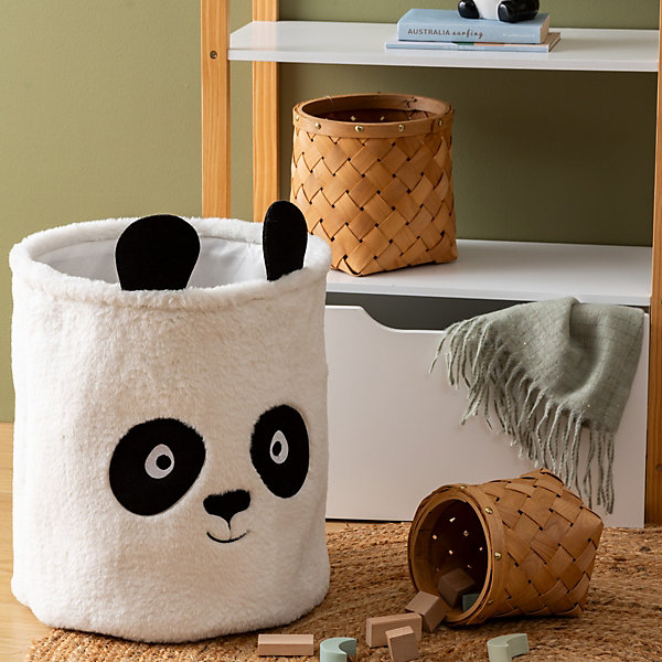 Bac à jouets panda Andy noir &blanc D35x40cm - Atmosphera