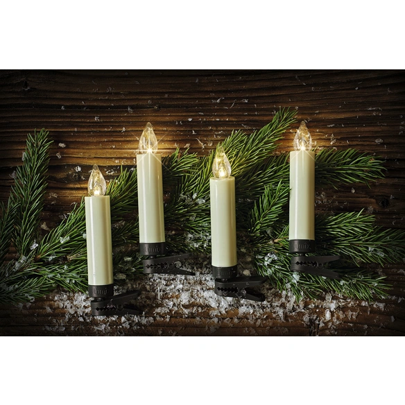 Christbaumkerzen Lumix Basic , Elfenbein, 10er