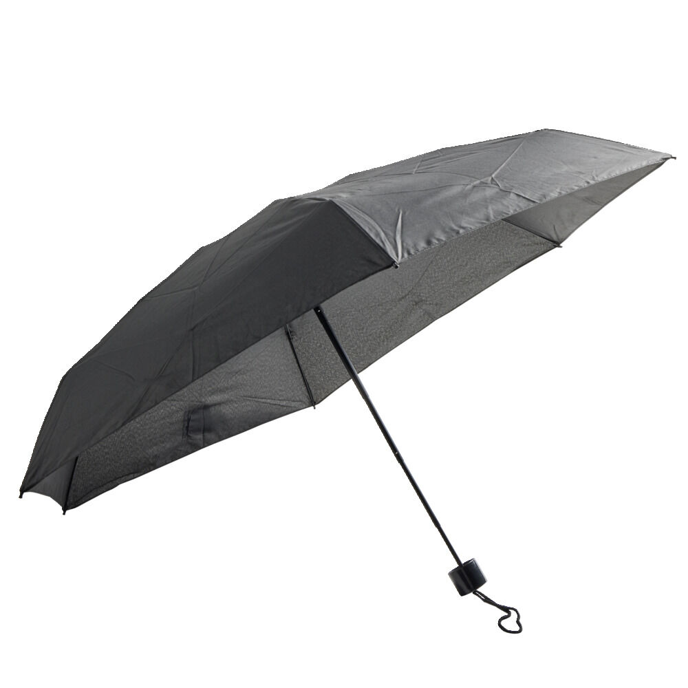 Parapluie pliable manuel de poche uni noir L24cm