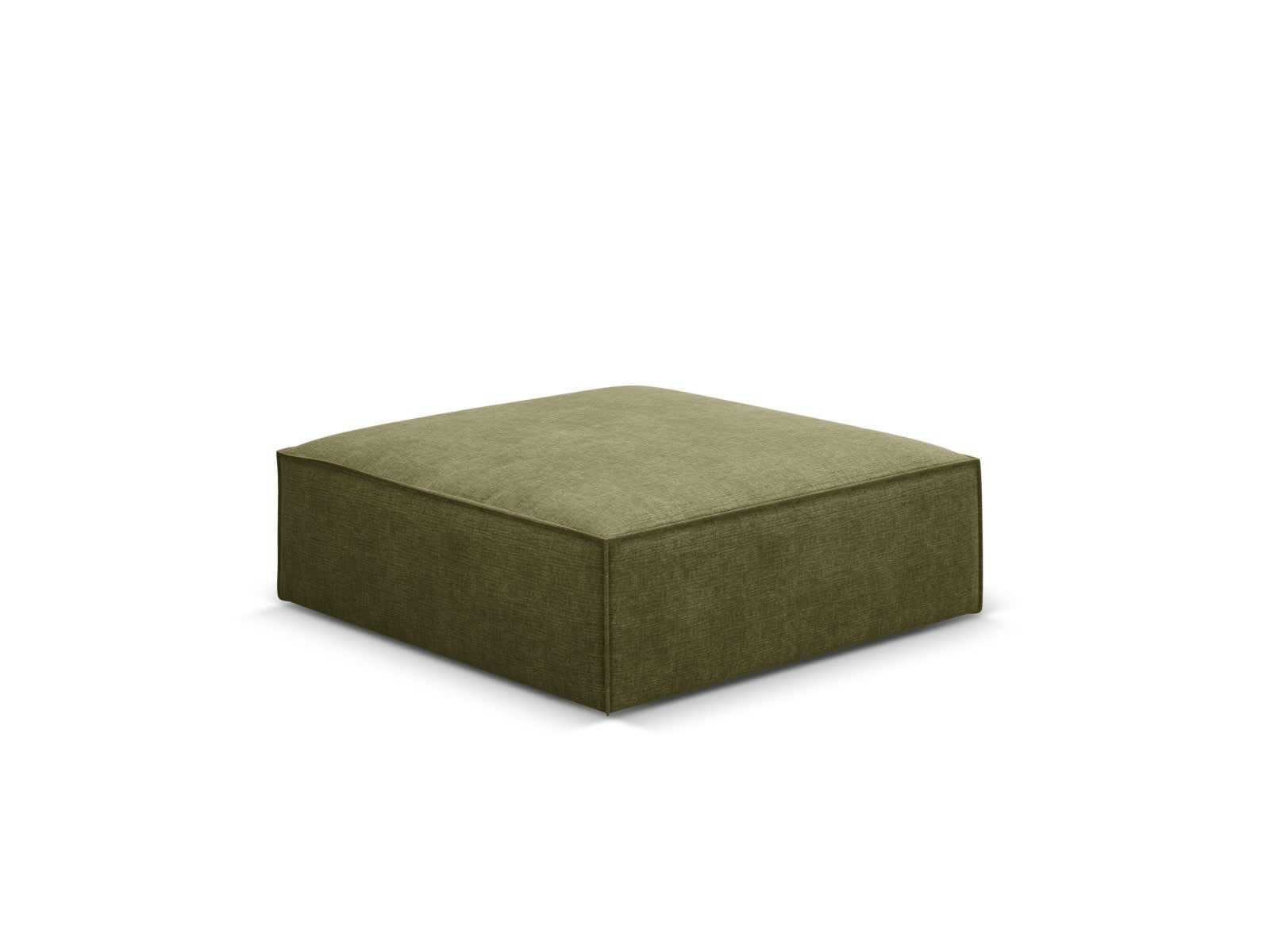 KAELLE - Pouf 1 place en tissu chenille vert
