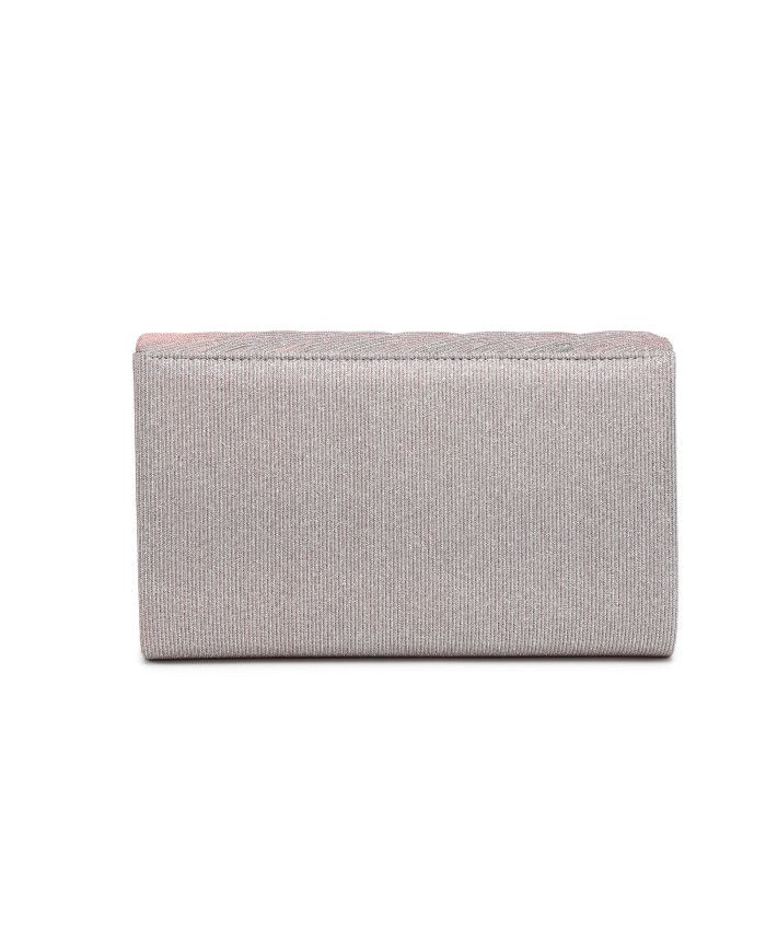 JFY Pleated Diamante Glitter Clutch Bag