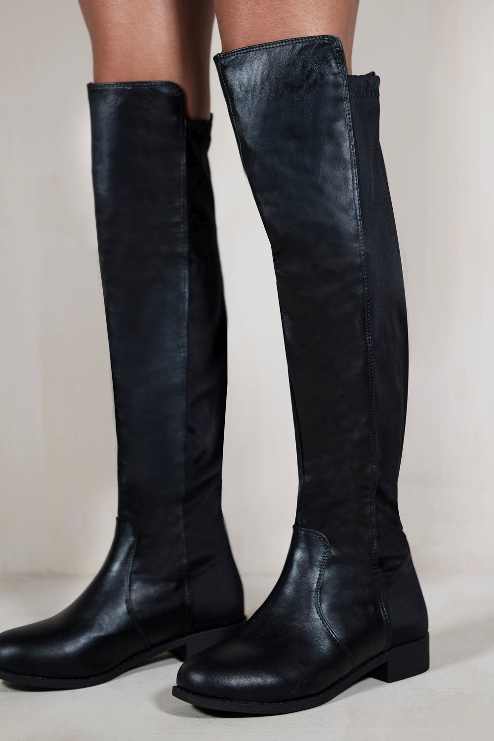 Where's That From Diem' Over Тhe Knee Pull On Boots with Low Heel