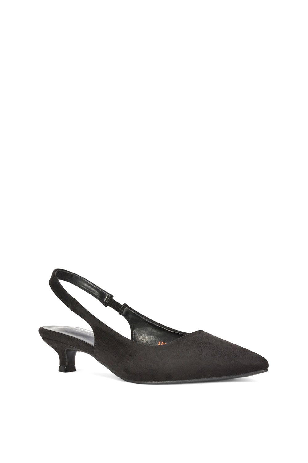 XY London Leila' Pointed Toe Low Kitten Heels With Slingbacks