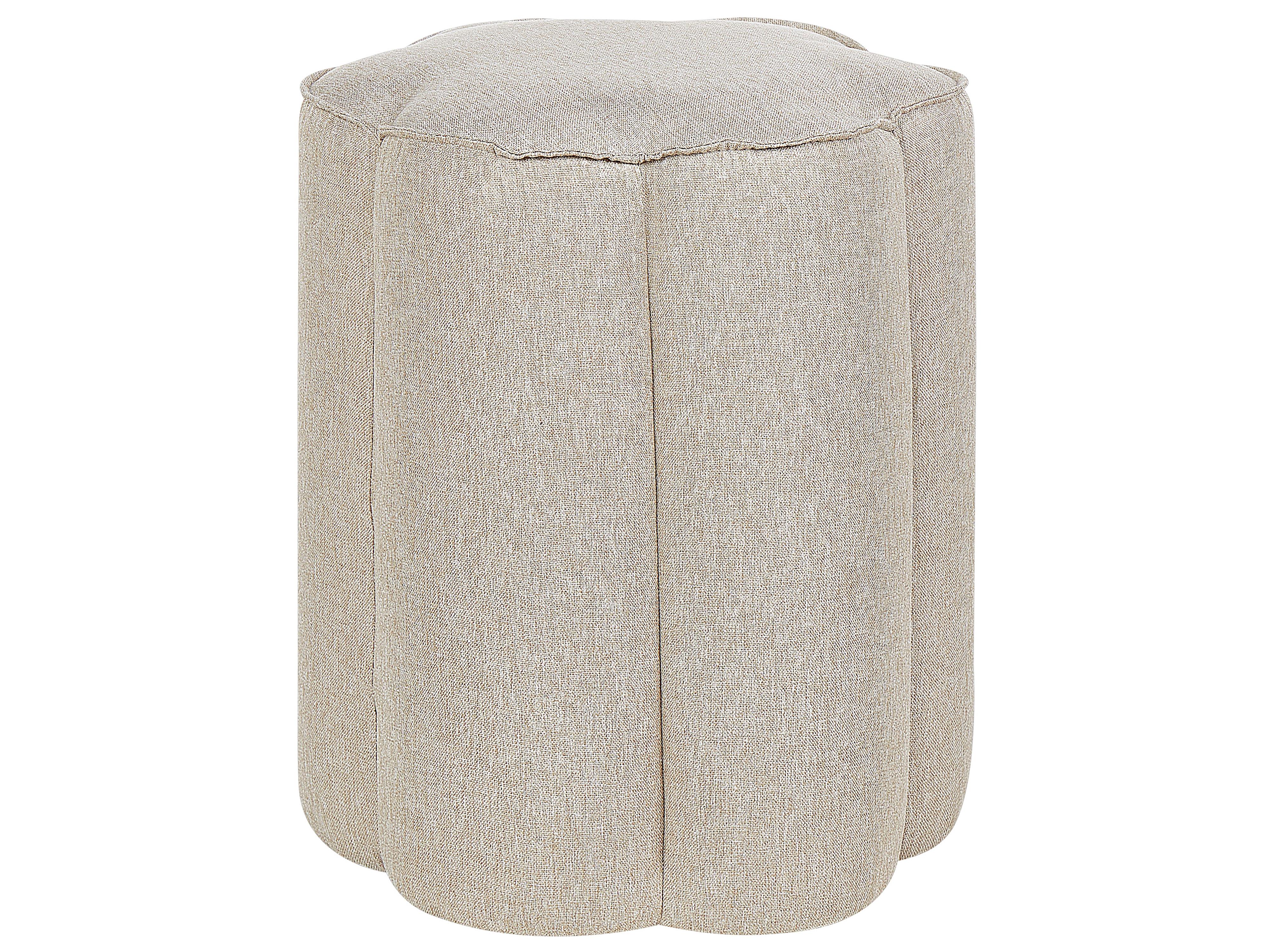 Pouffe TAPPEN Faux Linen Beige