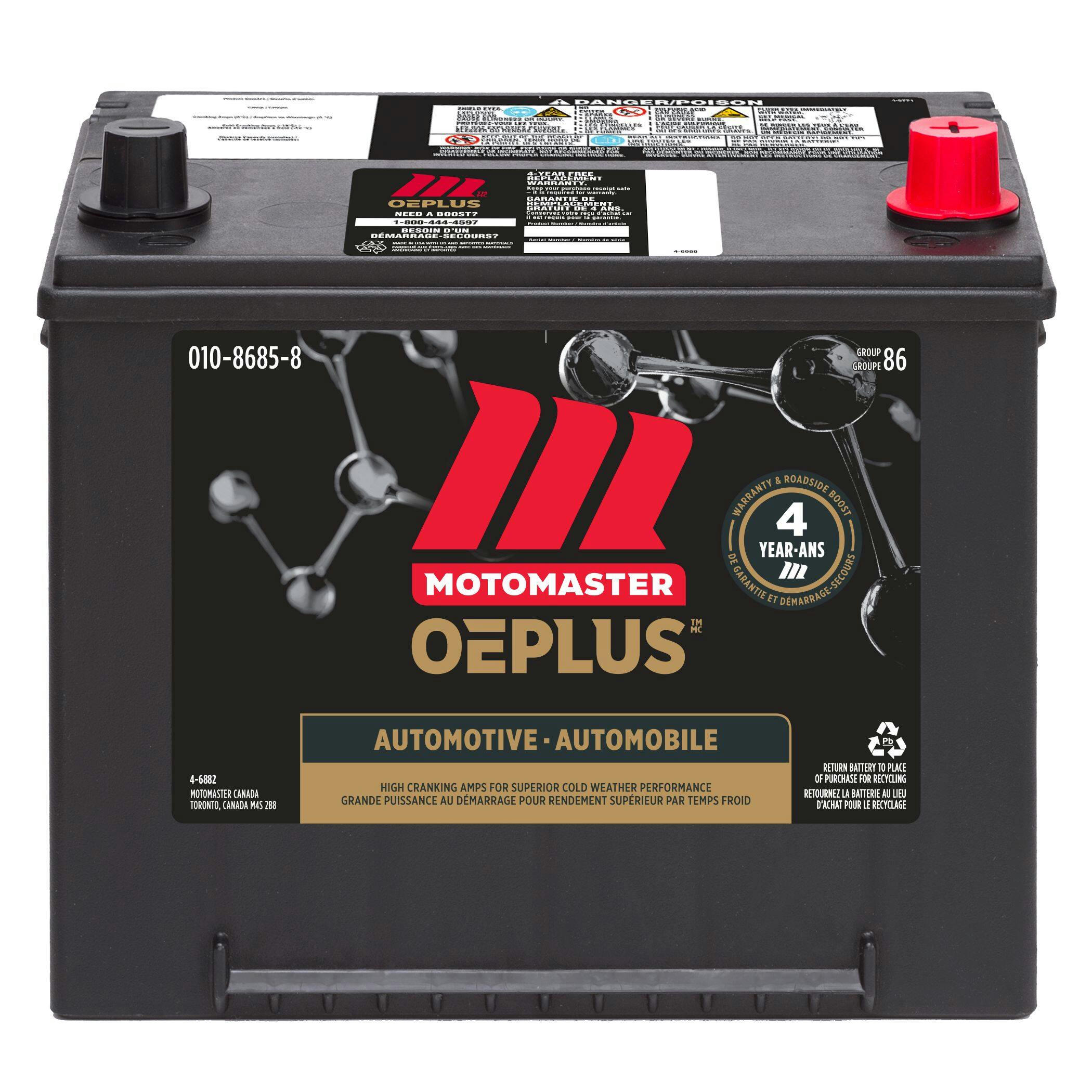 MOTOMASTER OEPLUS Group Size 86 Battery, 690 CCA