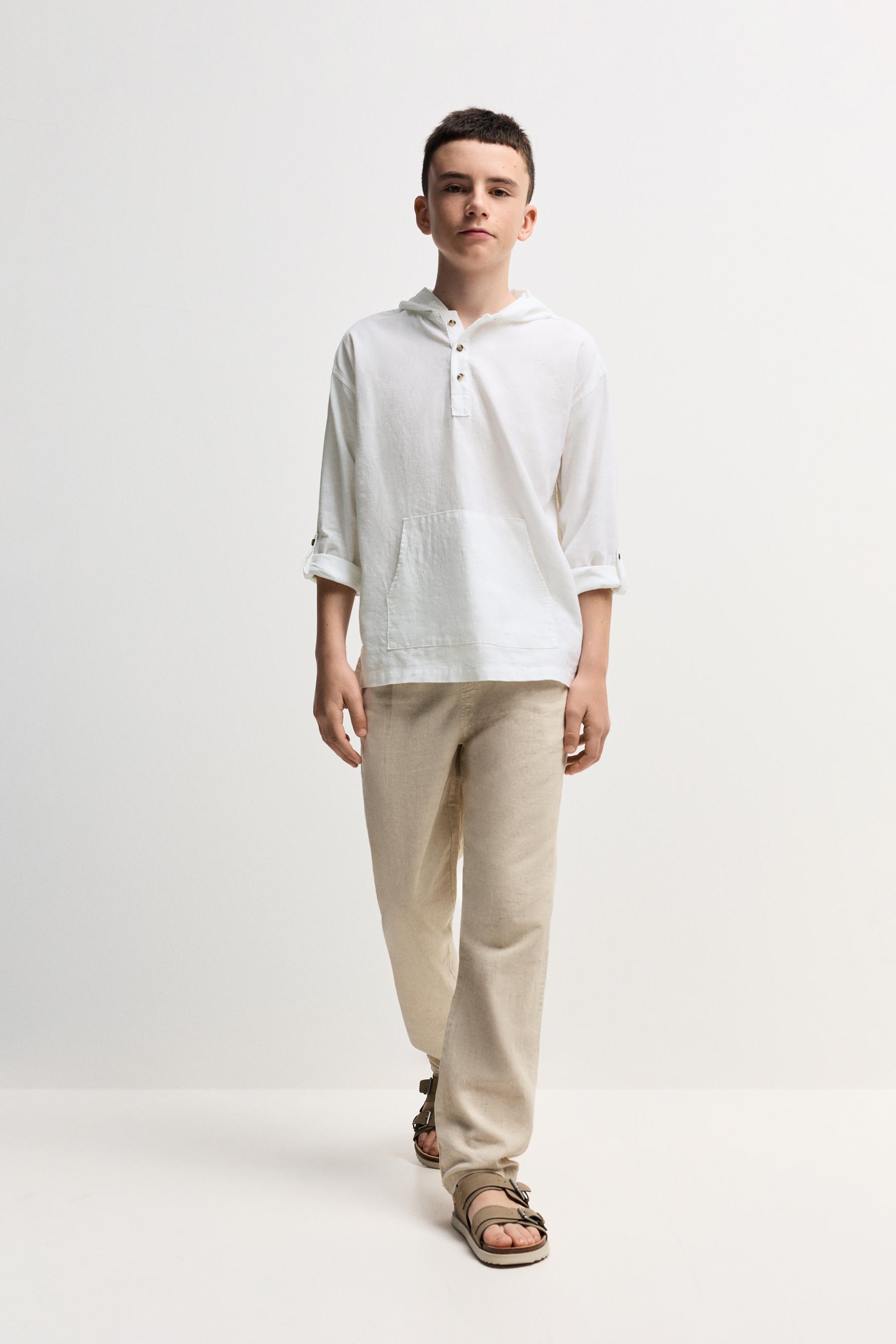 Camisa con capucha lino - algodón