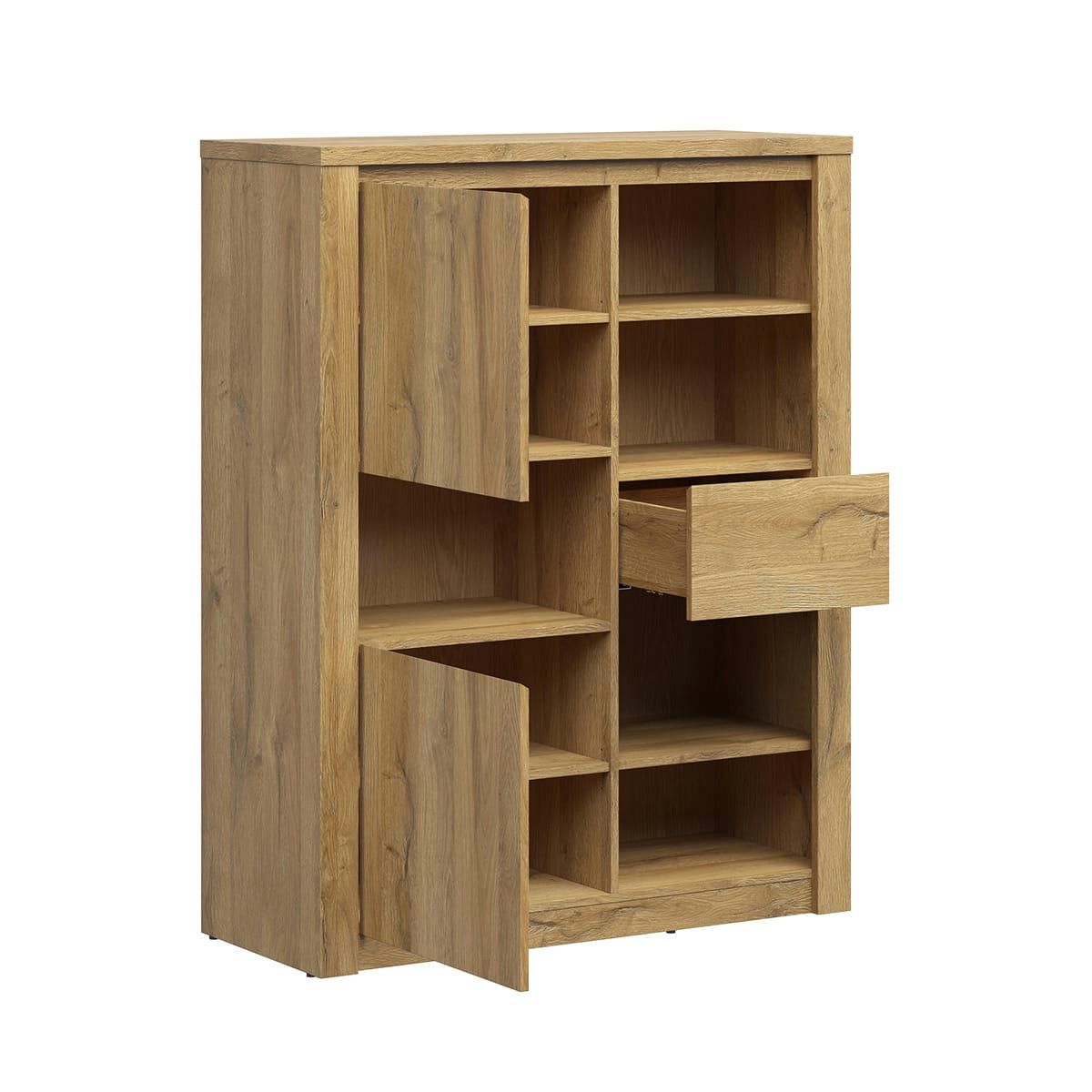 - Buffet haut 2 portes 1 tiroir naturel