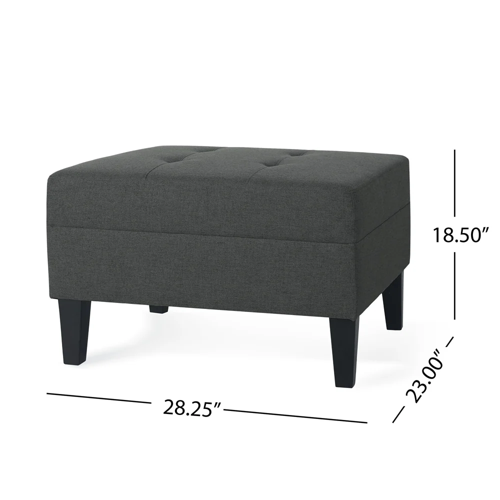 Tufted Large Square Storage Ottoman