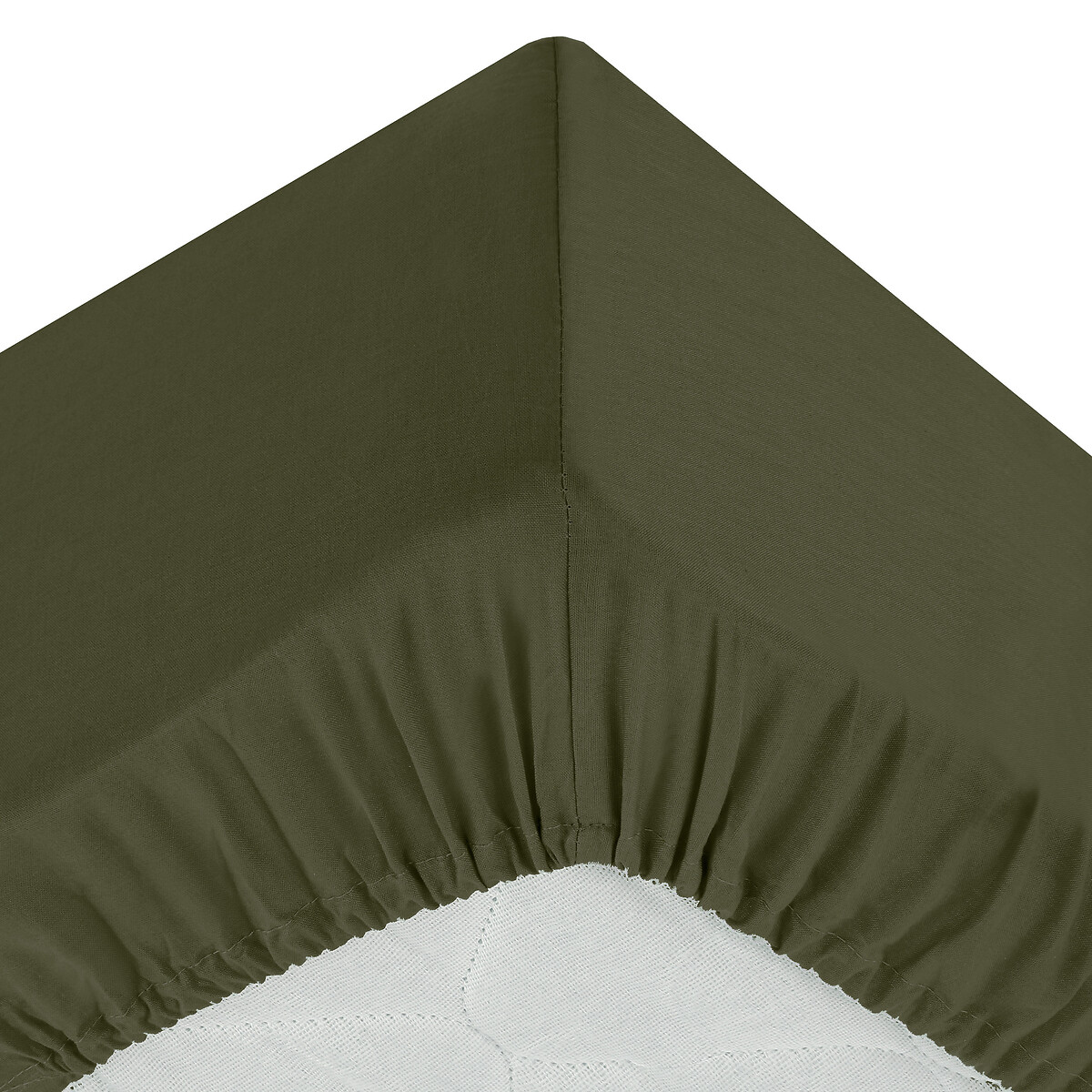 Fitted Sheet, cotton Khaki green, 160x200 cm