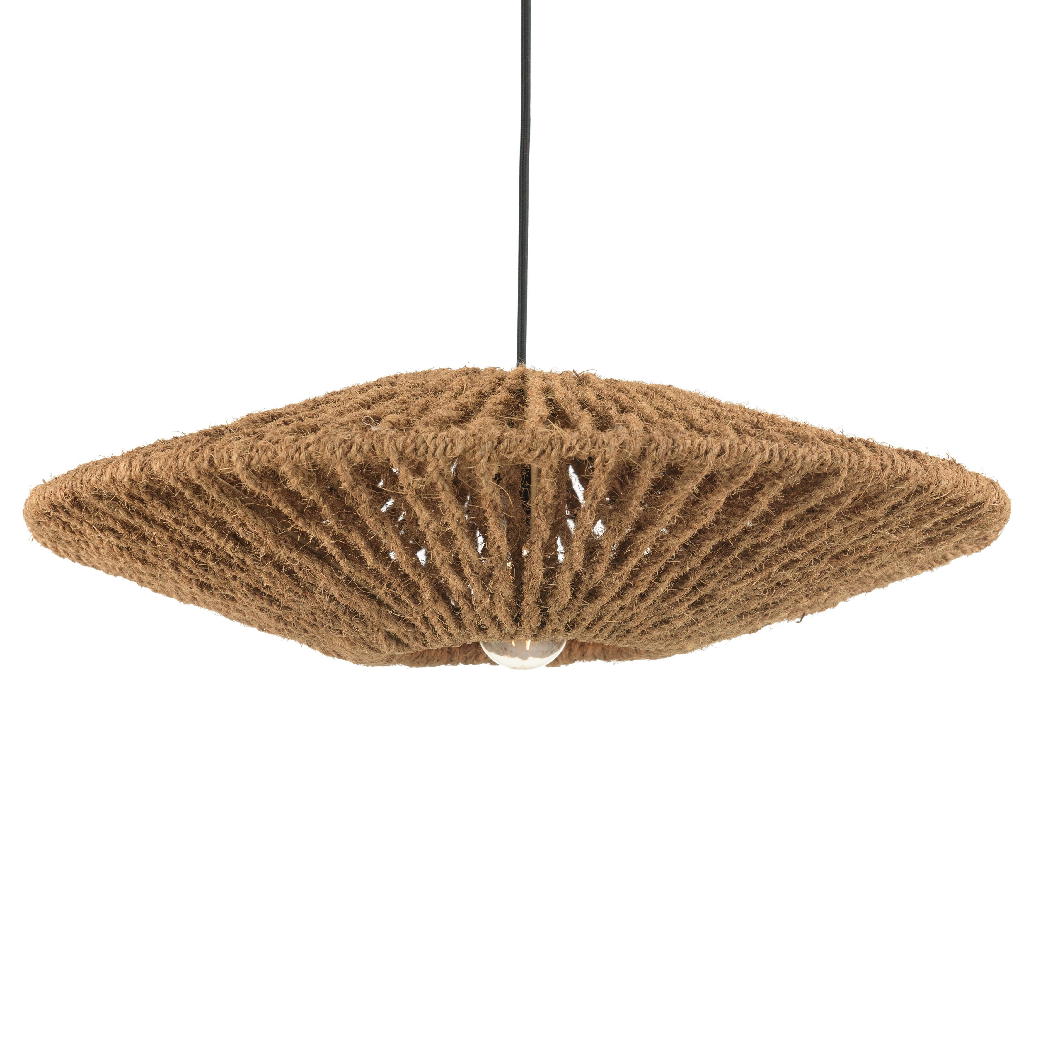 Suspension cymbale 60x60cm en fibre de coco et teck recyclé FOLELLI