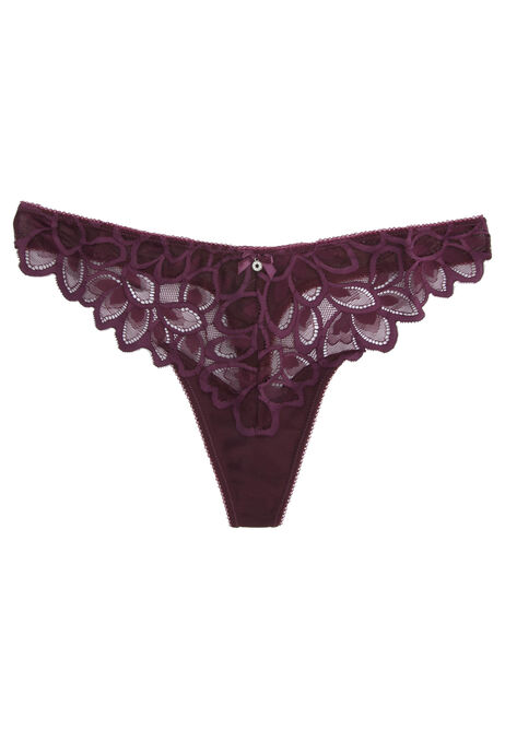 Womens Plum Roxie Lace Thong