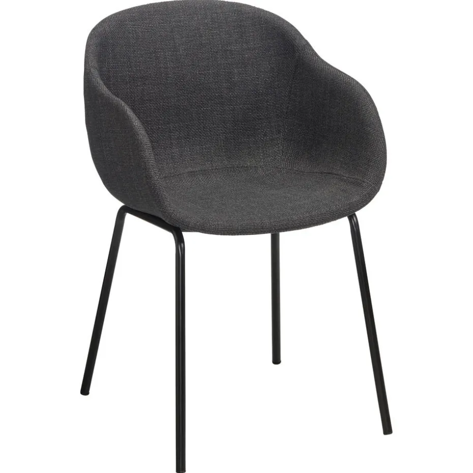 Kwantum Eetkamerstoelen | Kuipstoel Carano  Antraciet