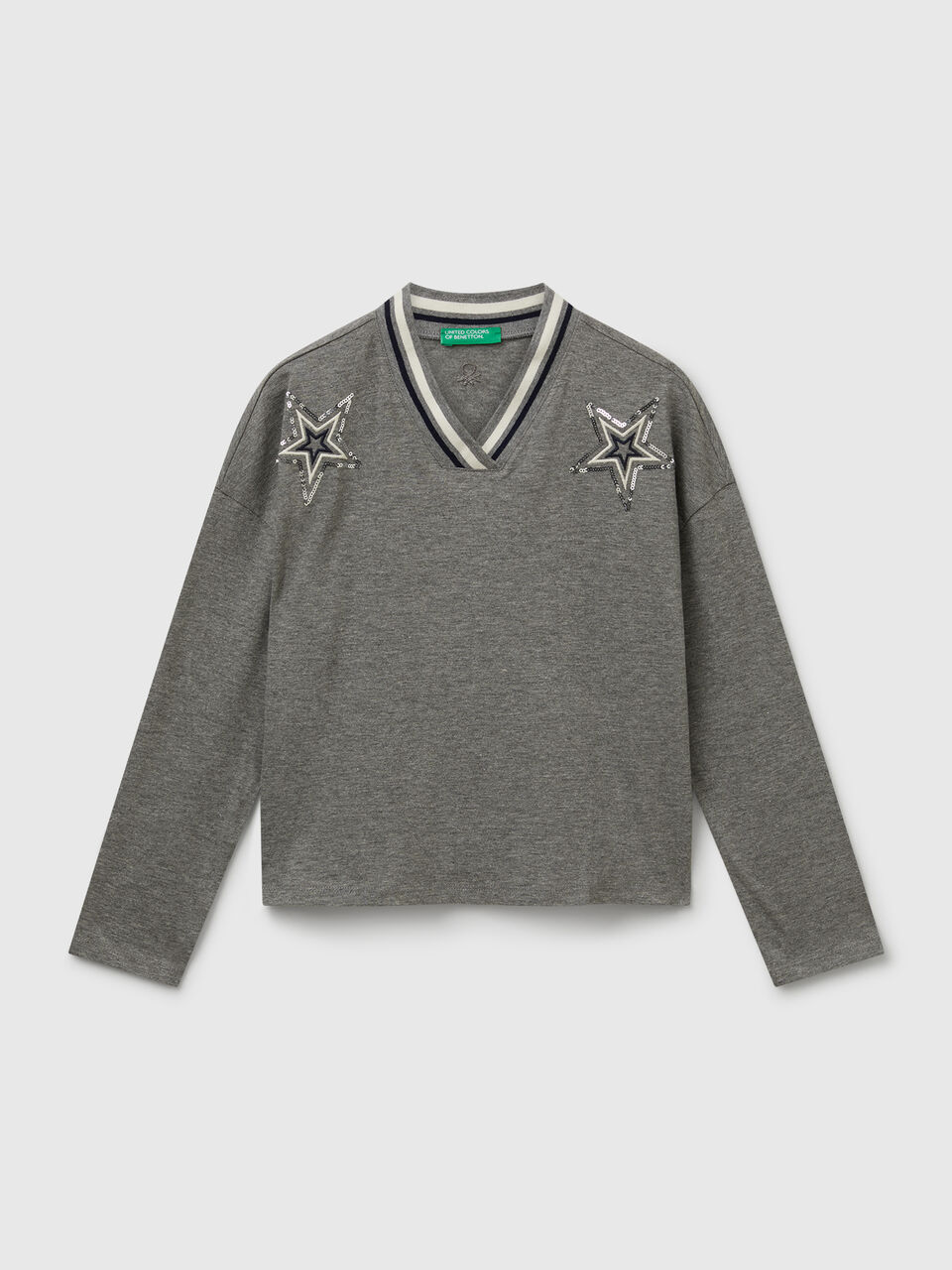 T-shirt with sequin embroidery