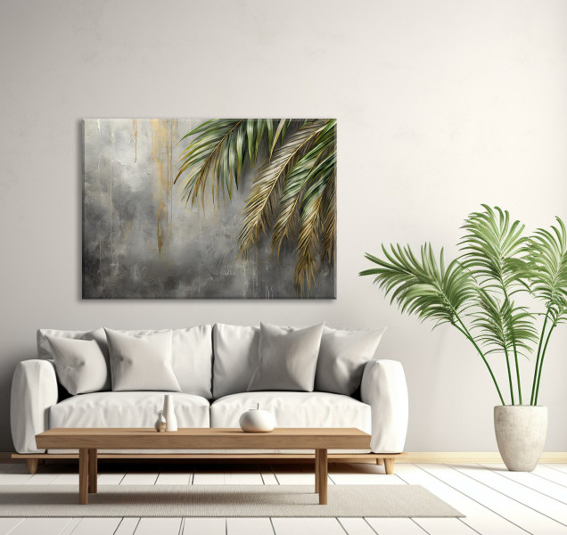 Feeby Obraz na płótnie, Palmy na tle betonu 60x40