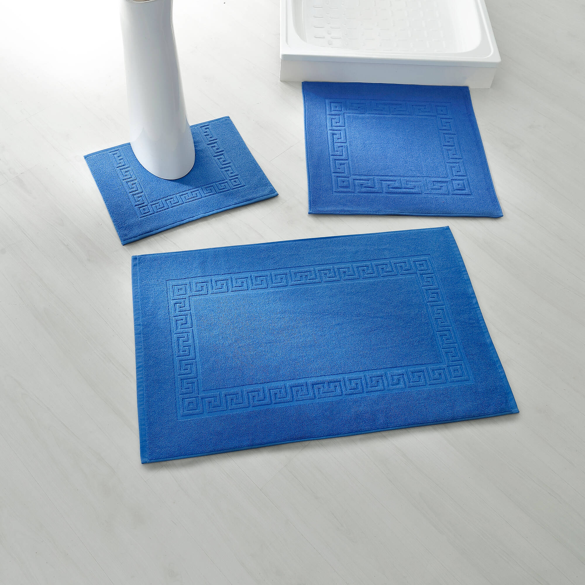 Tapis de bain éponge liteau motif frise grecque
