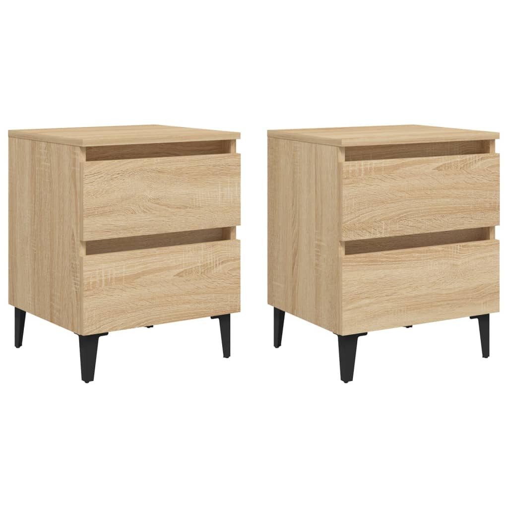2x Szafka Nocna Stolik Komoda Brązowa z Szufladą Do Sypialni 40x35x50 cm