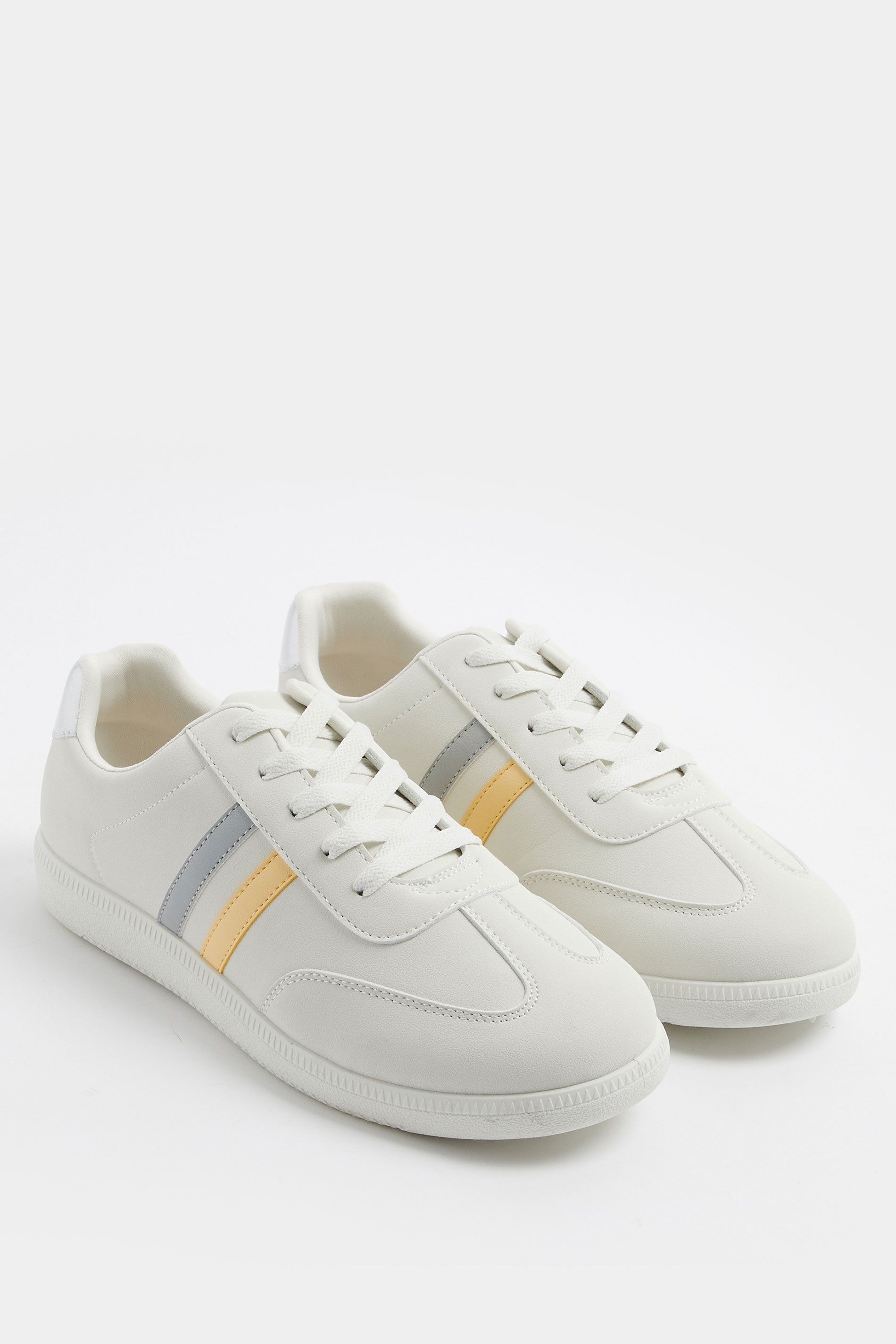 Yours Retro Stripe Trainers In Extra Wide EEE Fit