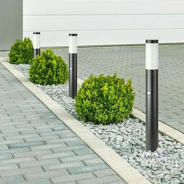 Borne Extérieur Anthracite avec Détecteur 80cm pour Ampoule E27 IP44 - SILAMP