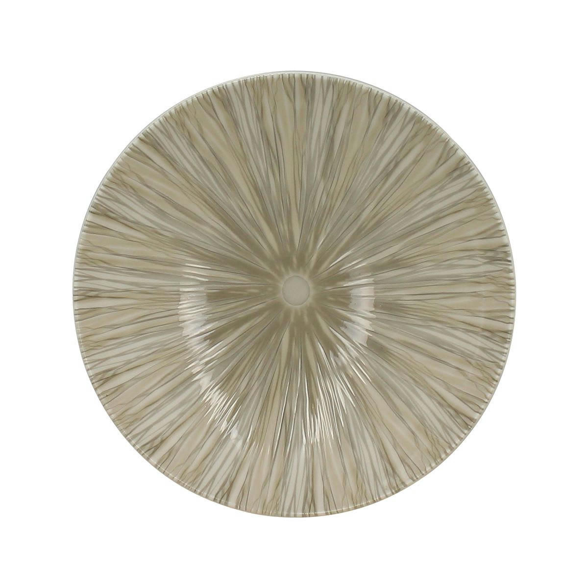 NARA - Lot de 6 assiettes calotte en porcelaine beige 19,5cm