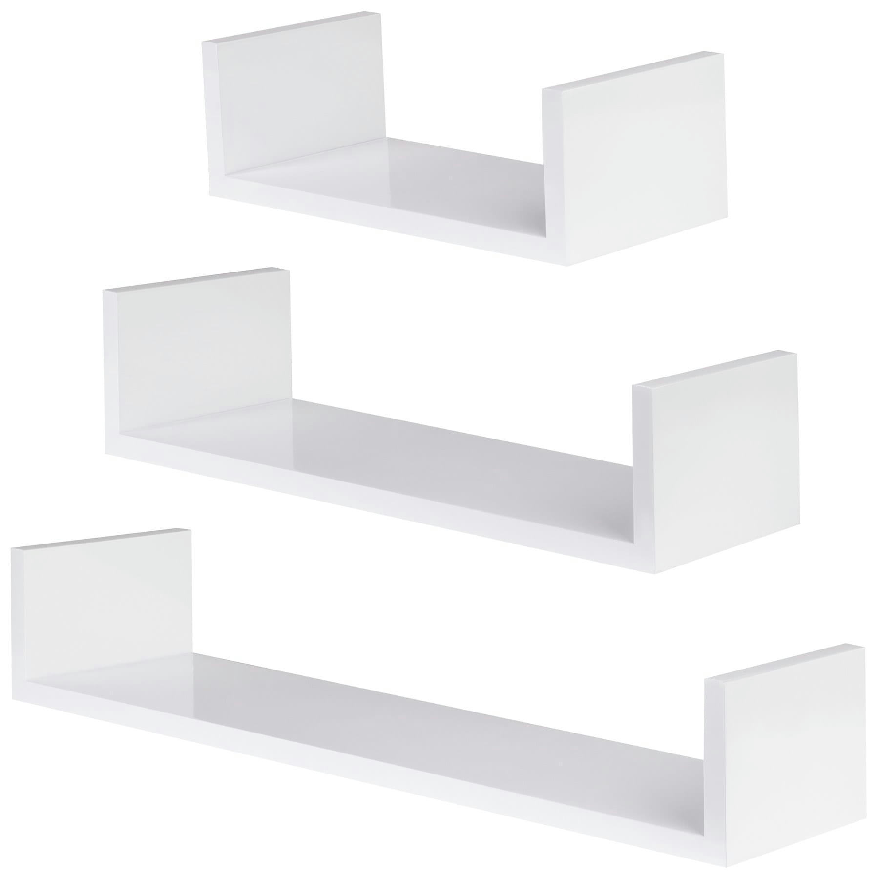- Lot de 3 étagères murales design Style rétro blanc