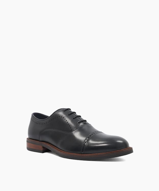 Sinton Black - Leather Lace-Up Shoes