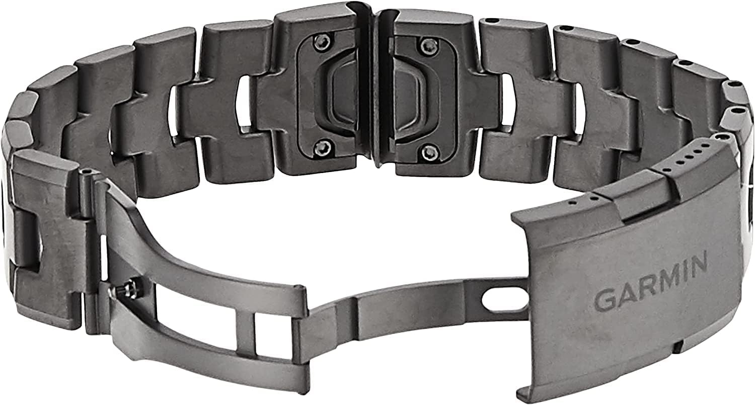 Garmin QuickFit 22 Watch Band - Vented Titanium Bracelet with Carbon Gray DLC Coating