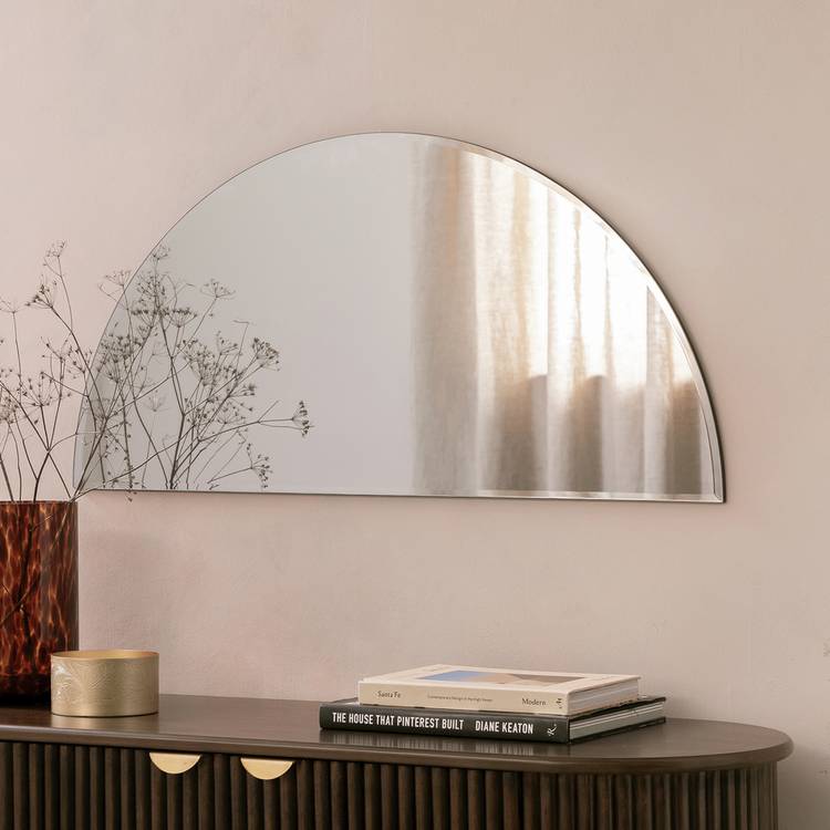 Habitat Frameless Half Circle Wall Mirror - 45x90cm
