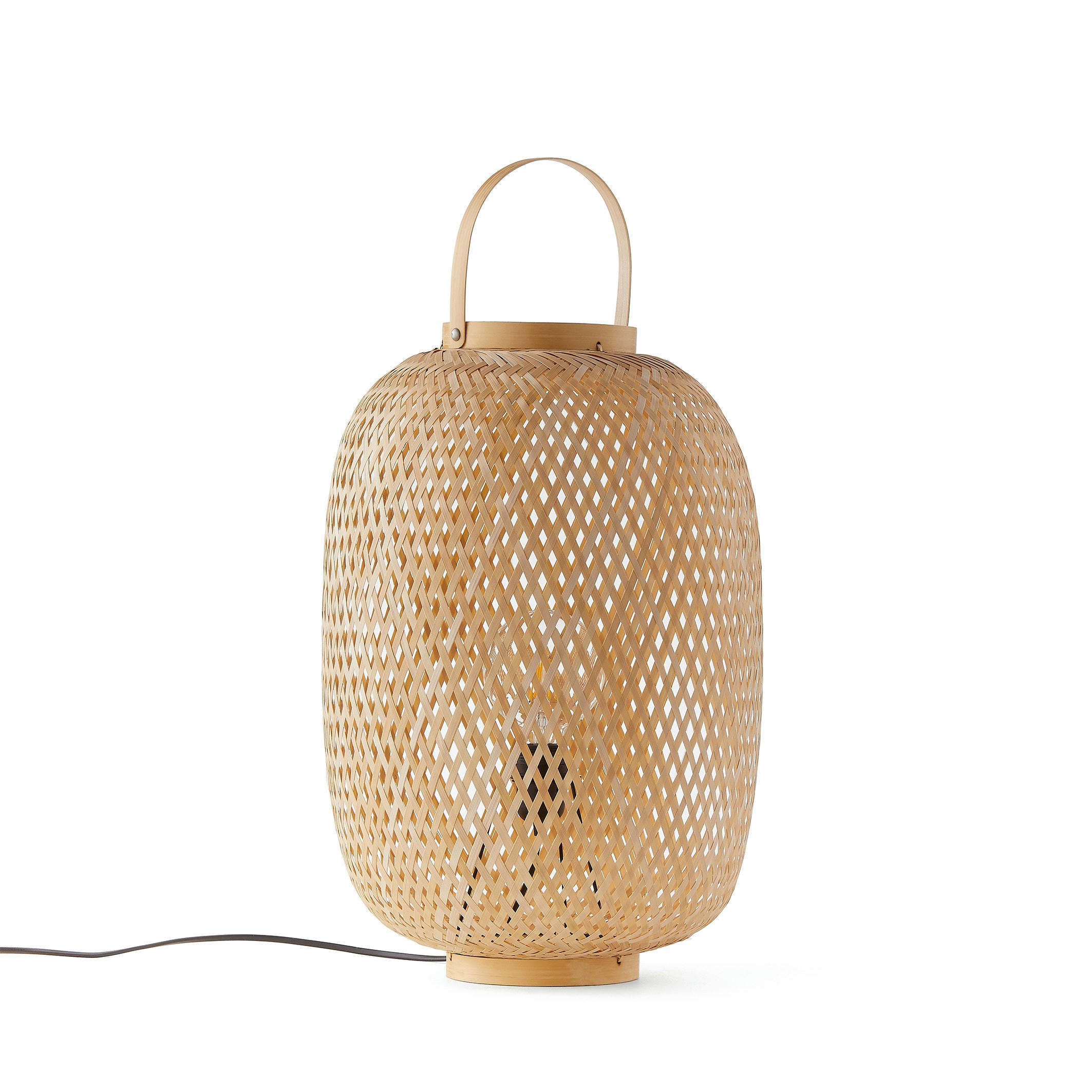 Lampe à poser bambou tressé H50 cm, Katia
