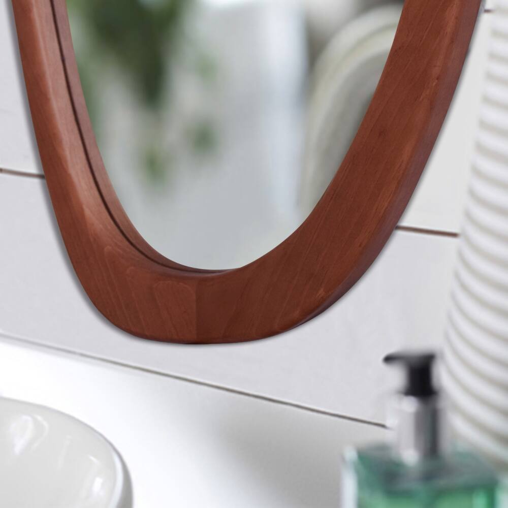 Homeworks Hudson Asymmetrical Mirror, Walnut, 24-in x 39-in
