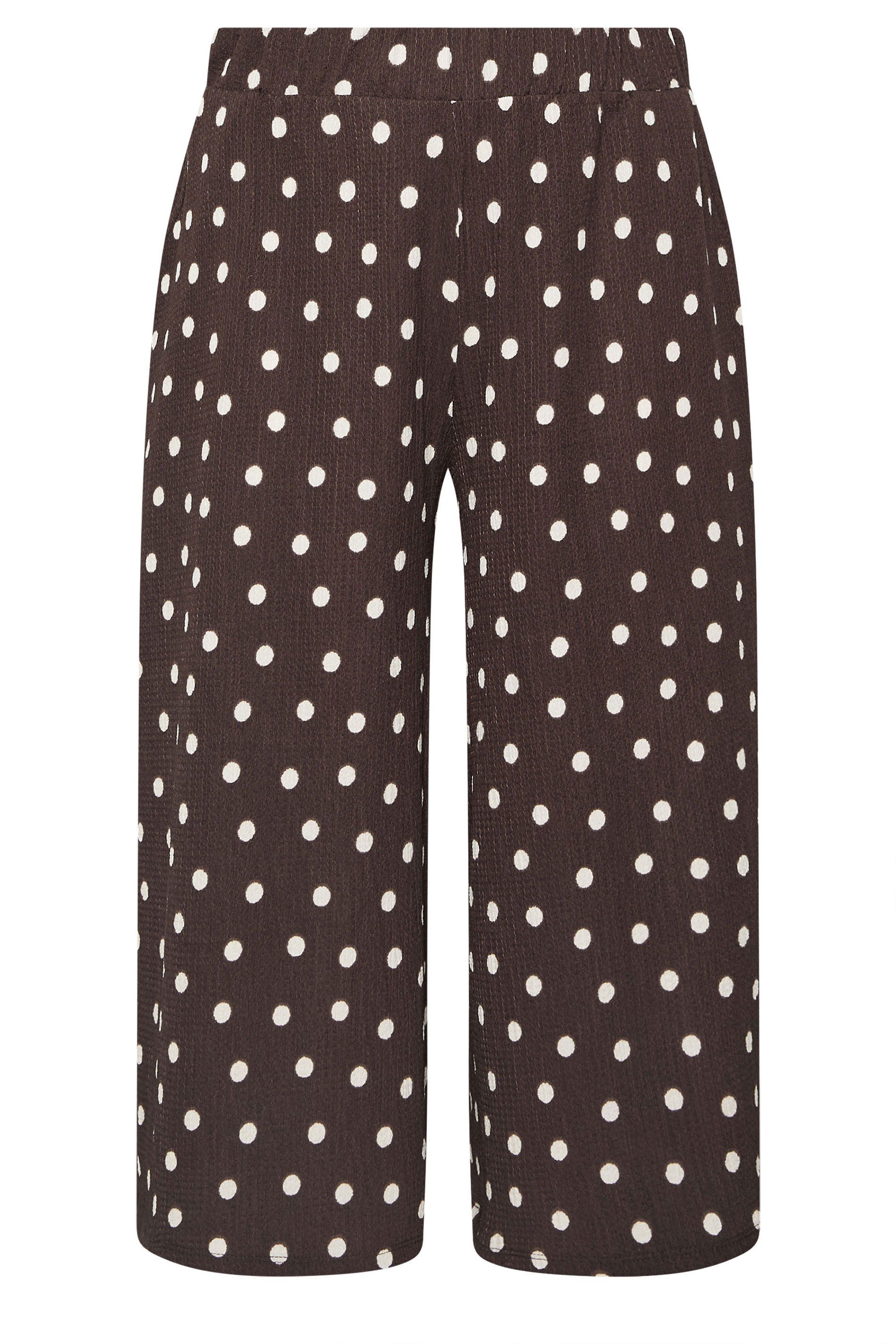 Yours Polka Dot Textured Culottes