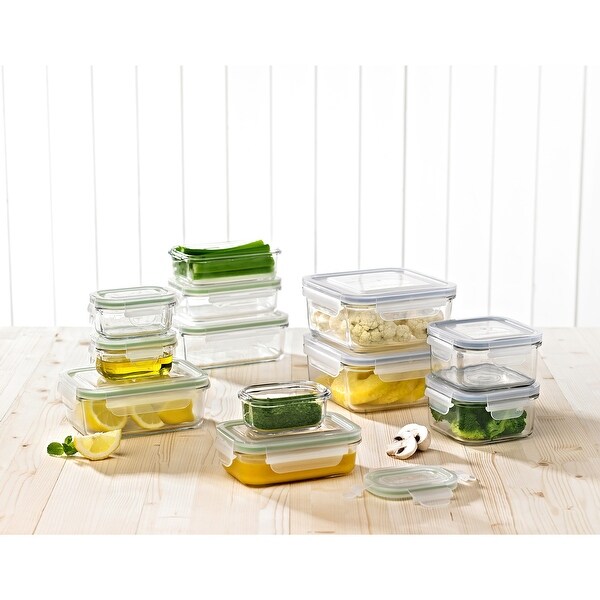Glasslock 24 Piece Oven and Microwave Safe Glass Food Storage and Bakeware Set - Clear