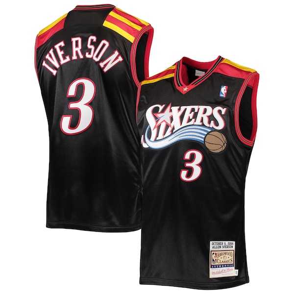 Allen Iverson Philadelphia 76ers 2006 Hardwood Classics Authentic Jersey - Black/Red/White