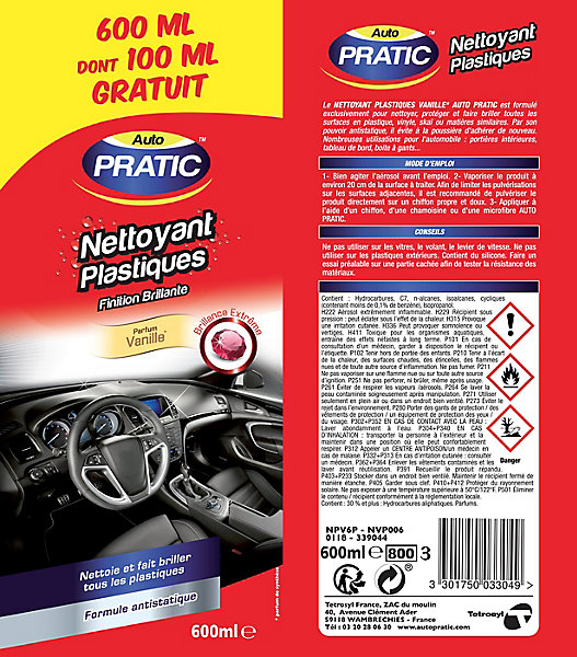 Nettoyant plastique 500 ml   100 ml gratuit