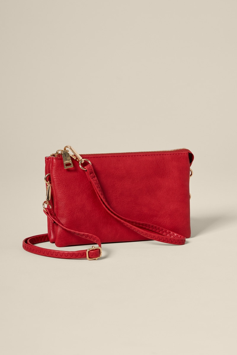 Mona Vegan Leather Red Wallet On A String