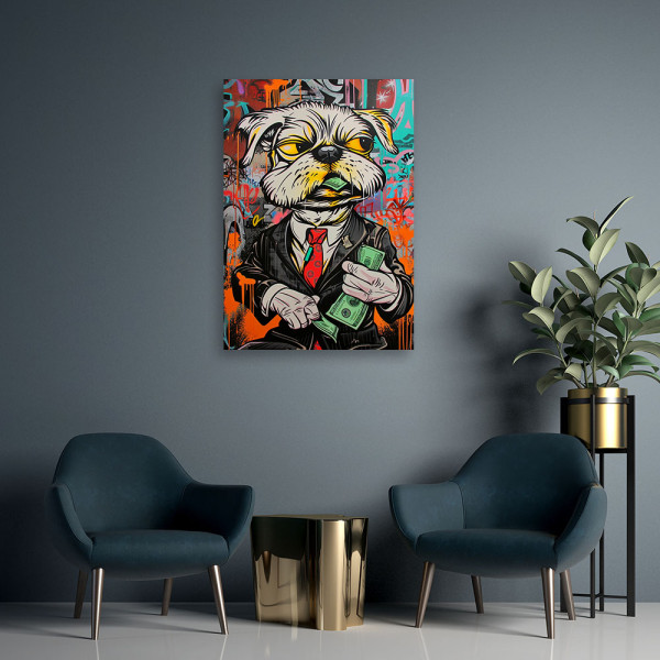 Feeby Obraz, Pies dolary pop art 40x60