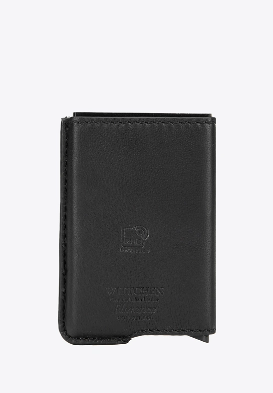 Etui na karty z wysuwanym mechanizmem czarne
