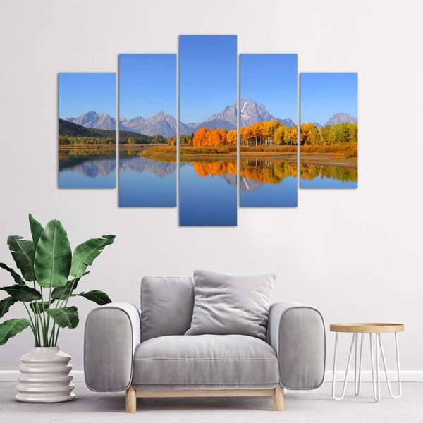 Feeby Obraz 5 częściowy Park Narodowy Grand Teton 100x70