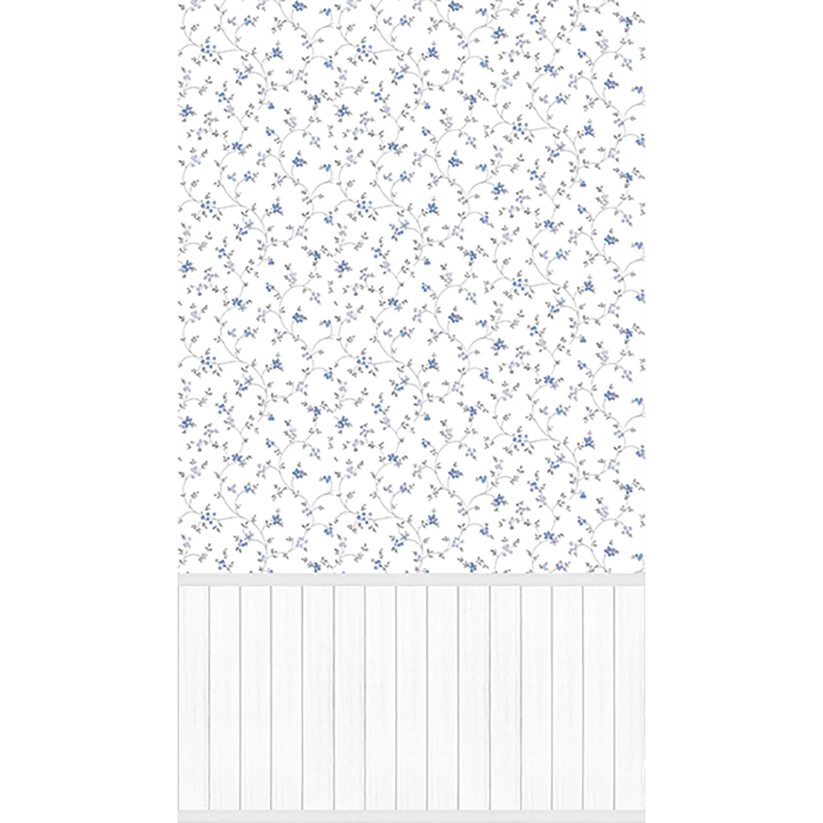 Papier peint panoramique L BETTINA PANEL 159 x 280 cm bleu jean et écru