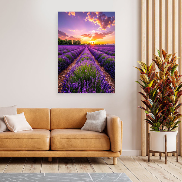 Obraz do salonu sypialni biura, Pole lawendy łąka fioletowy 20x30