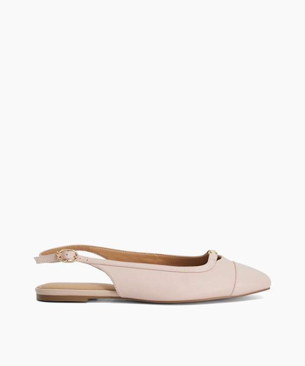 Hanna Blush - Suede Sling Back Logo Flats