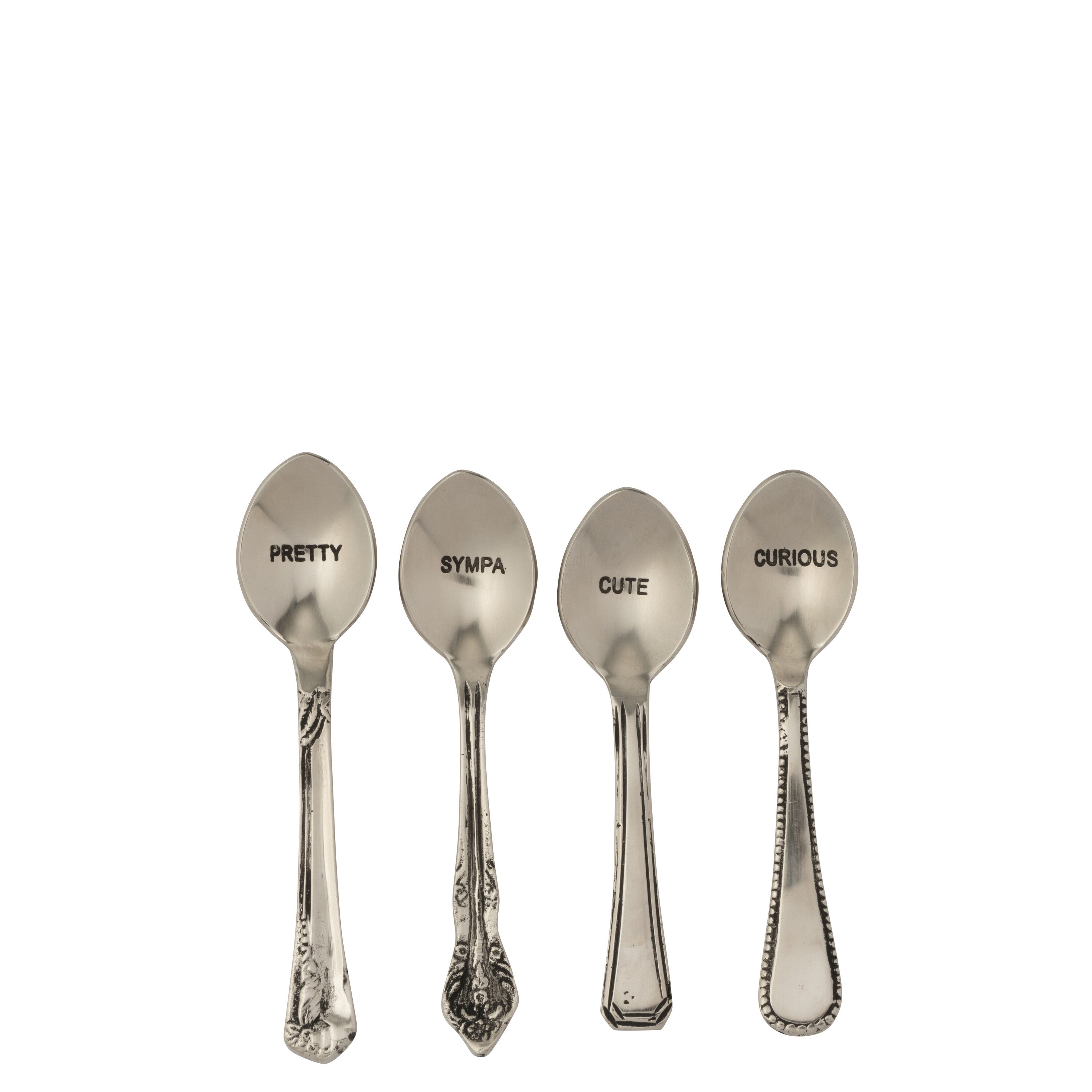 J-Line lepel Messing - brass - zilver - doos van 4