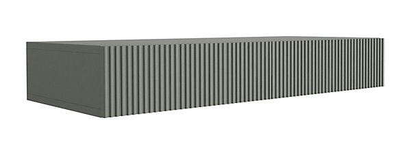 Coiffeuse suspendue avec deux tiroirs, façade rainurée - Couleur : aloès vert, 100 x 40 x 16 cm