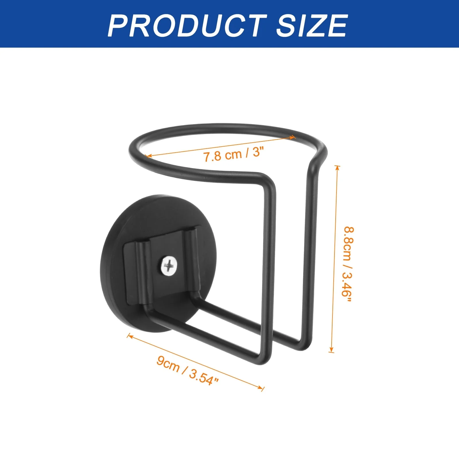 Magnetic Cup Holder Magnet Drink Holder, Horizontal Surface Mounting - Black