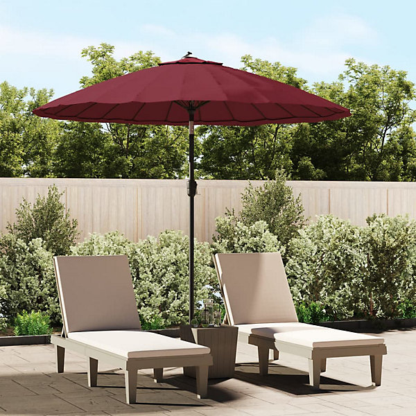Parasol d'extérieur avec mât en aluminium 270 cm Bordeaux