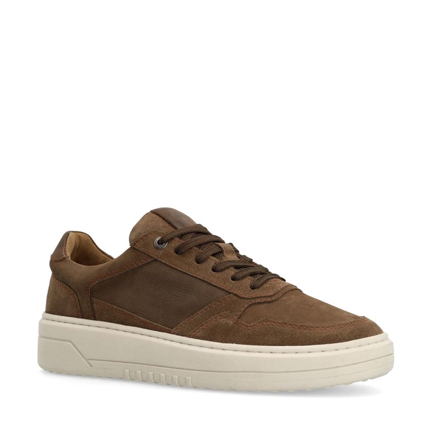 No Stress Bruine nubuck sneakers