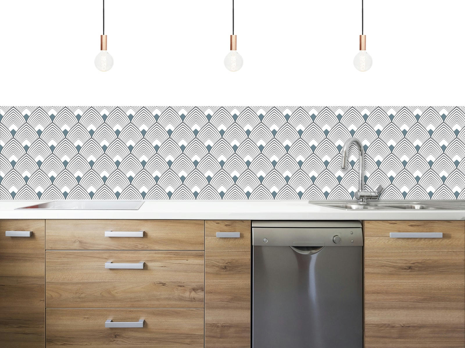 - Crédence adhésive majestic bleu-gris 40cmx2m