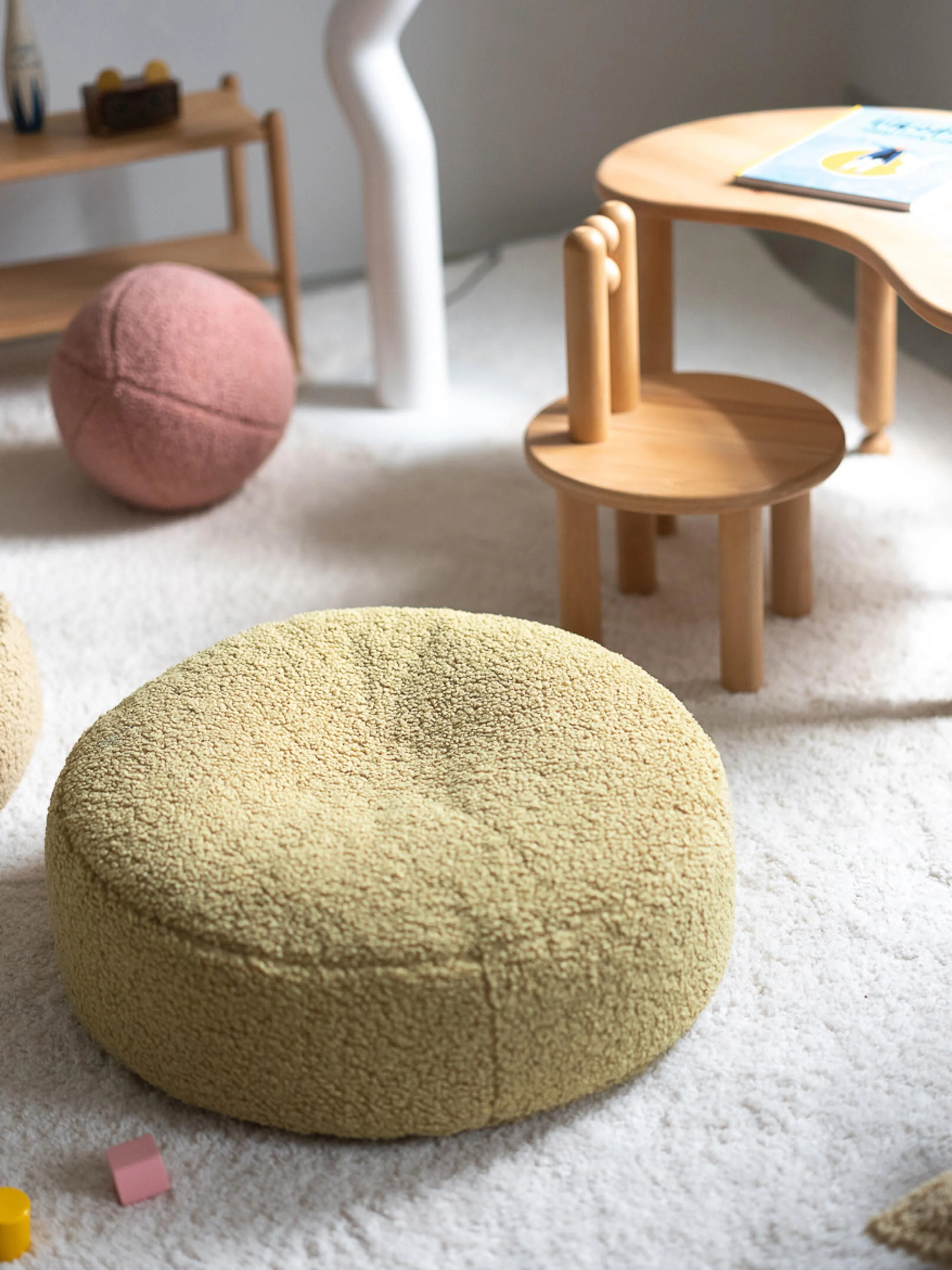 Kinder Teddy-Pouf Sugar, Ø 65 cm