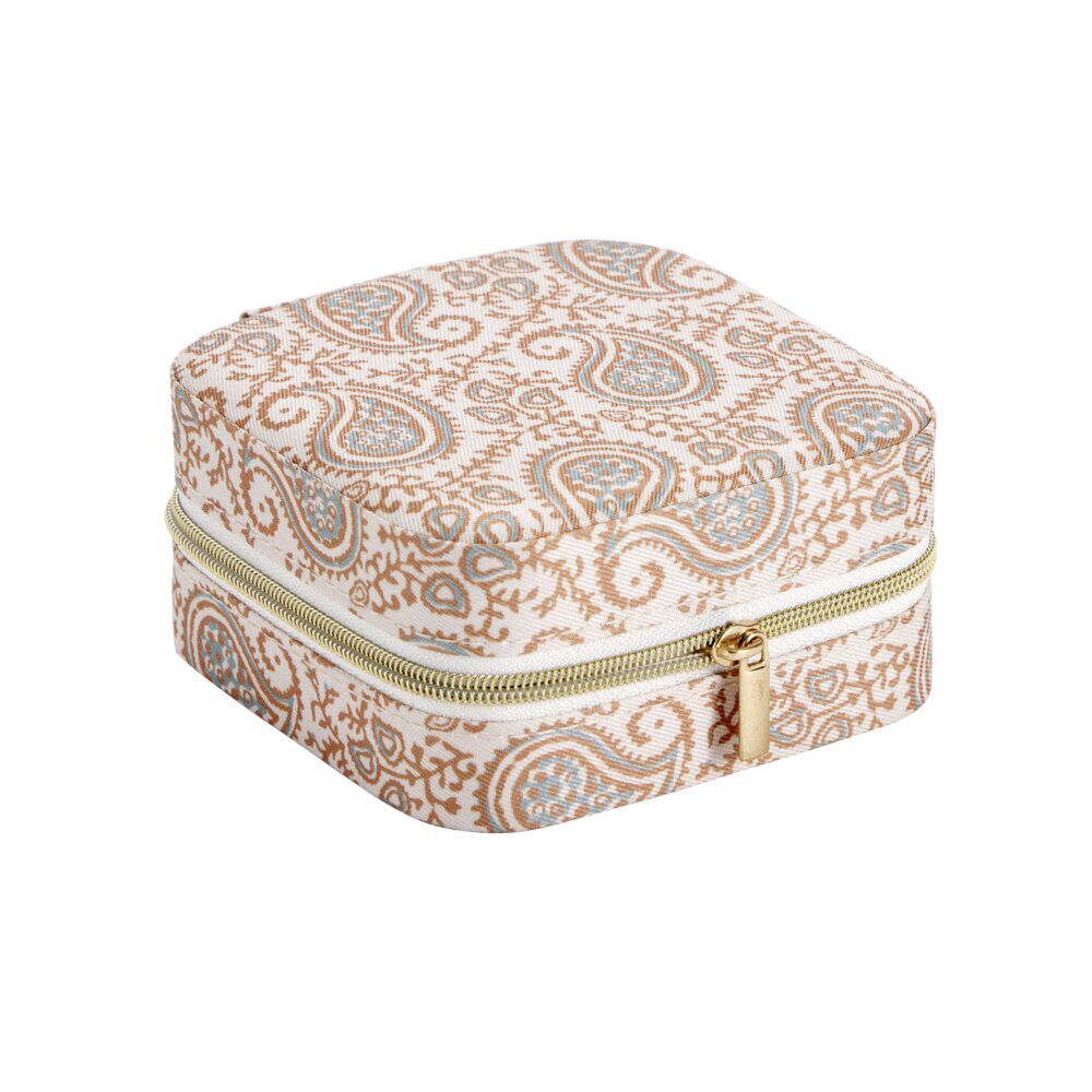 BoÎte à bijoux motif coloré indien petit modèle 10x10xH5cm (2 modèles)