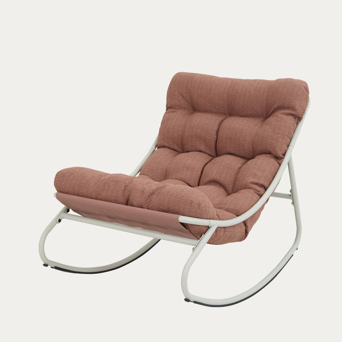 Fotel bujany TIVOLI beżowy z ceglastymi poduszkami 65x102x75,5 cm