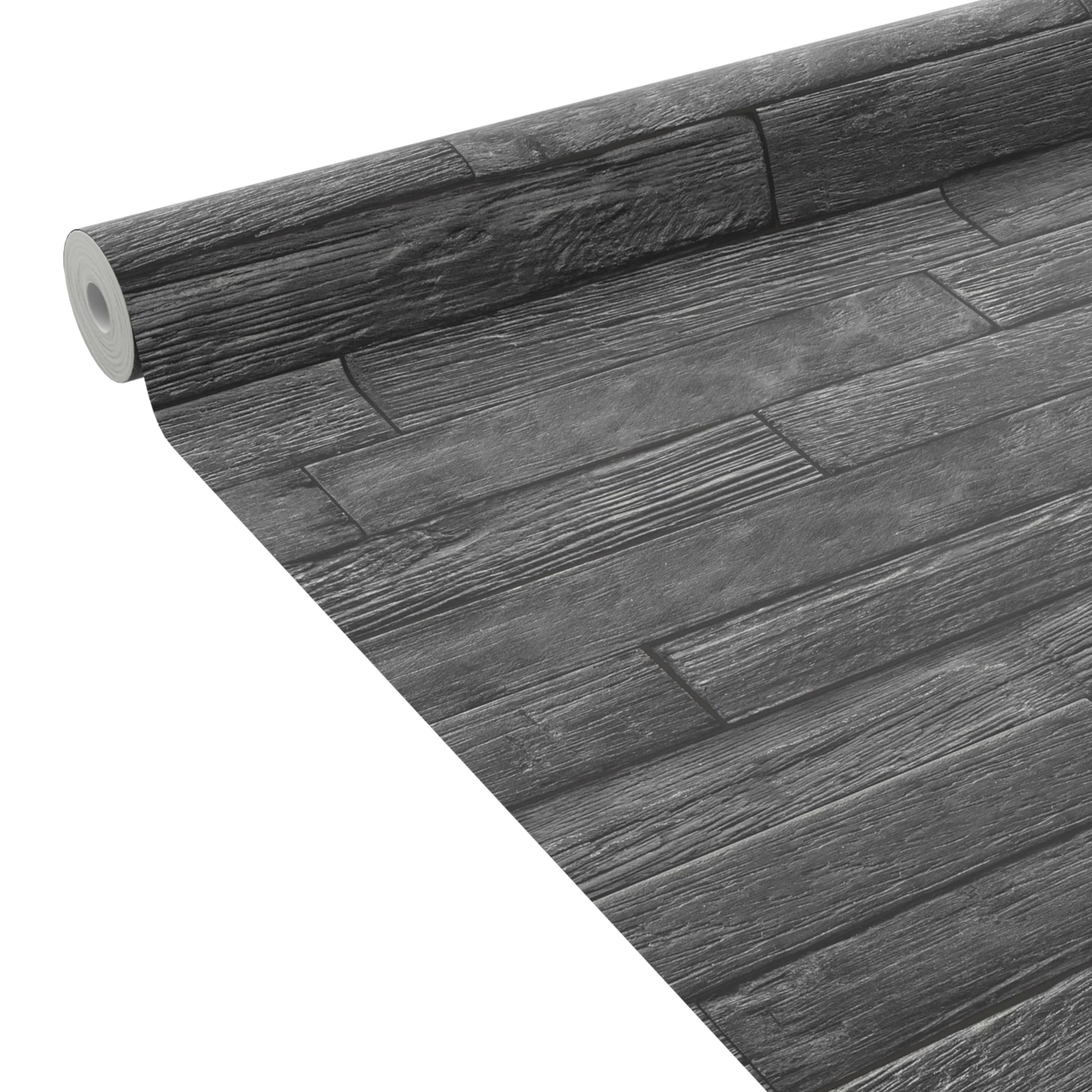 4MURS Papier peint intissé BURNT WOOD coloris Noir charbon